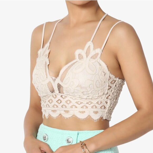 Beige strappy lace bralette sizes 36, 38 and 40 NIB - Picture 2 of 5